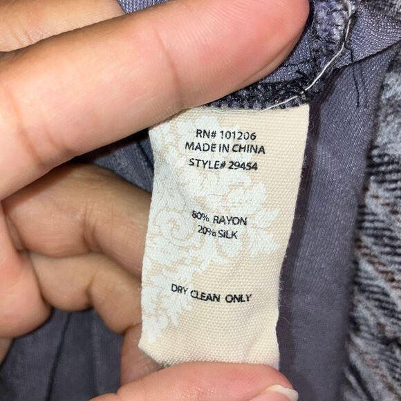 Soft surrounding silk blend purple plaid velour collared button down long sleeve - Picture 6 of 6